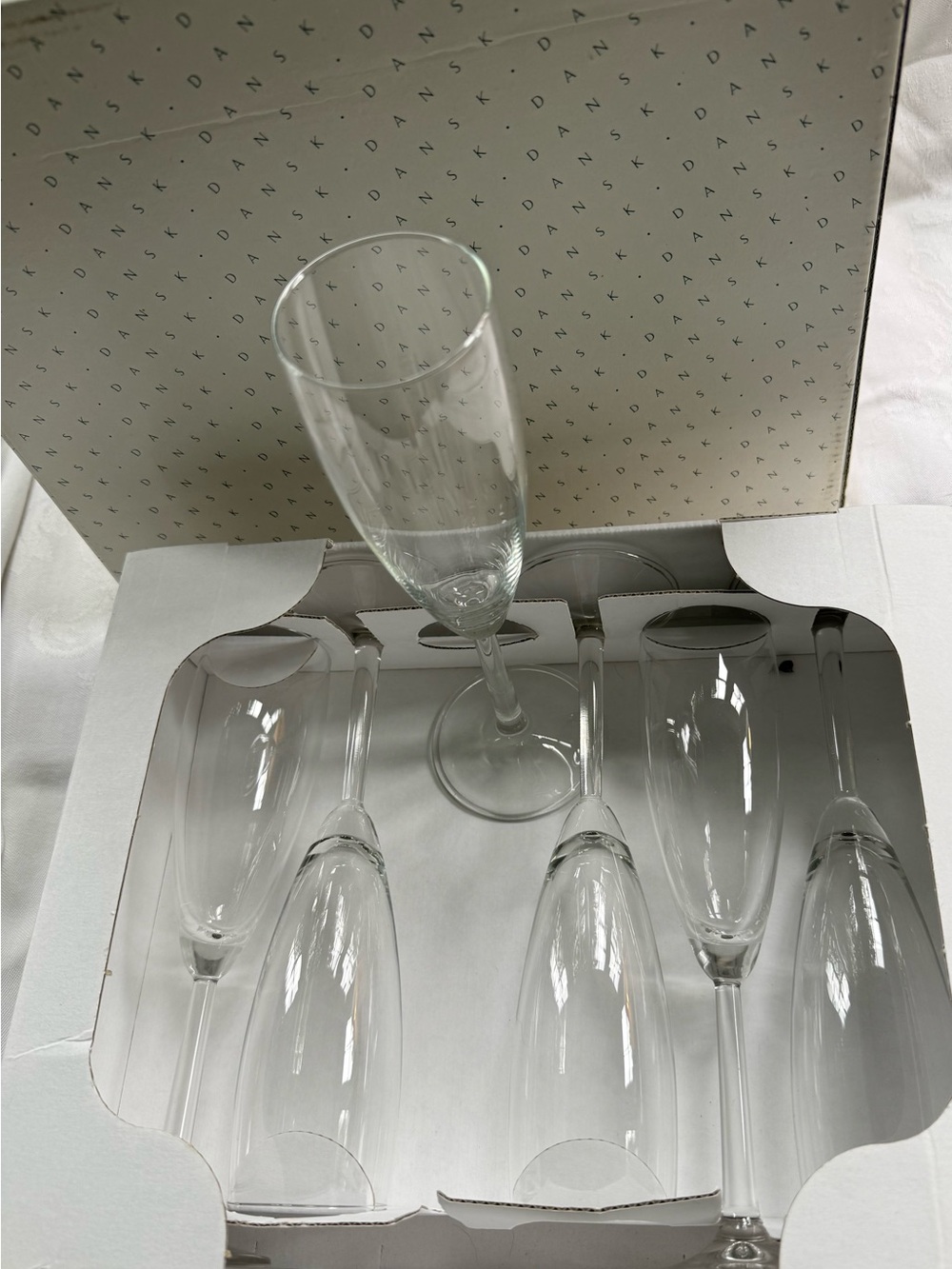 Dansk crystal Champagne Flute Glasses - Set of 12